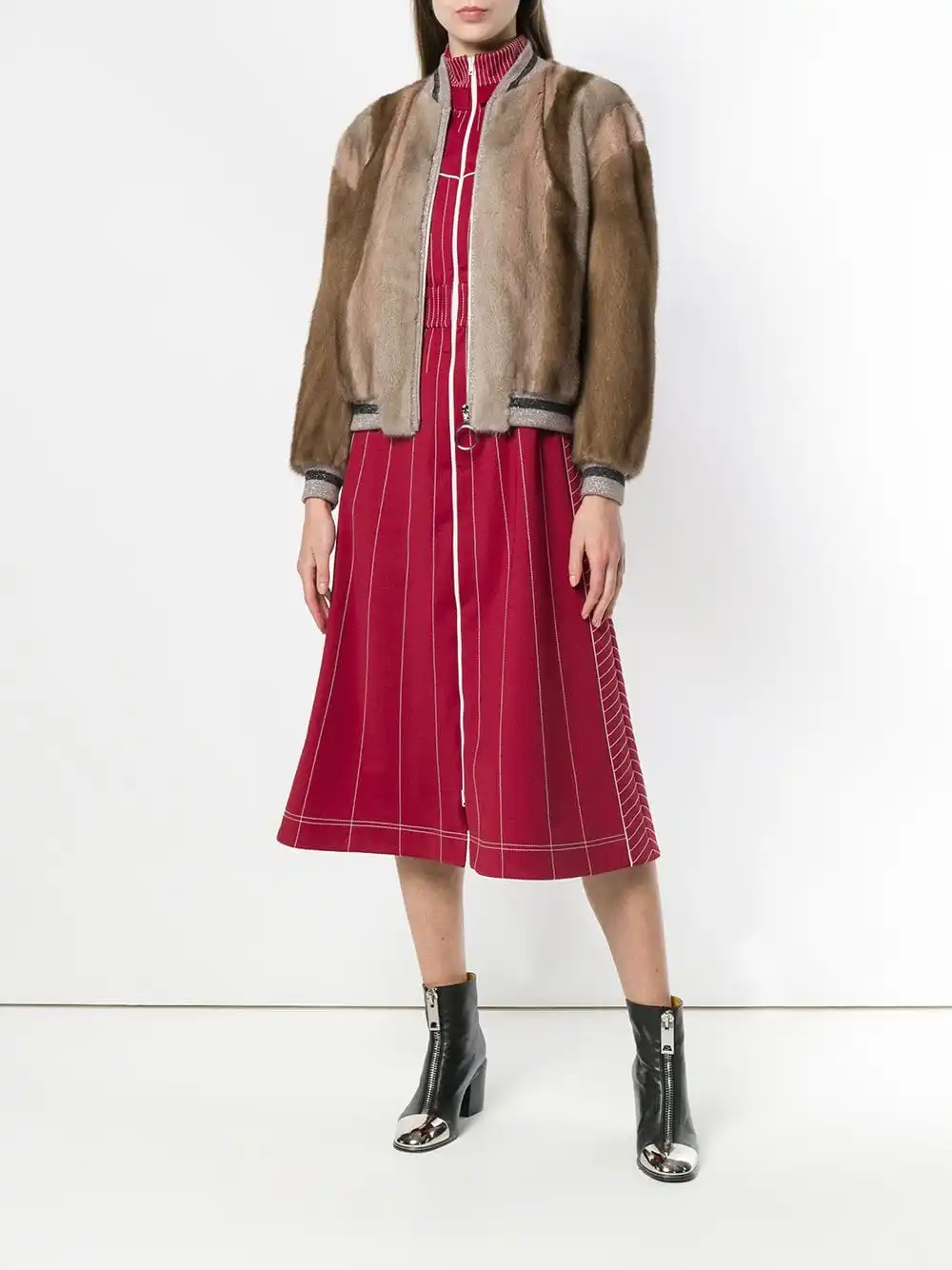 

Arlenesain custom 2019 new design bomber jacket mink genuine fur multi-color patchwork women coat