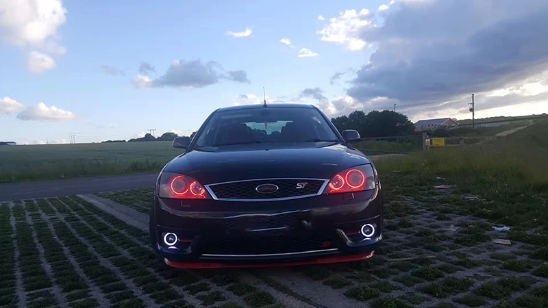 Для FORD Mondeo MK3 2001 2002 2003 2004 2005 2006 2007 многоцветный светодиодный Ангельские глазки комплект RGB гало кольца фары дневного света DRL