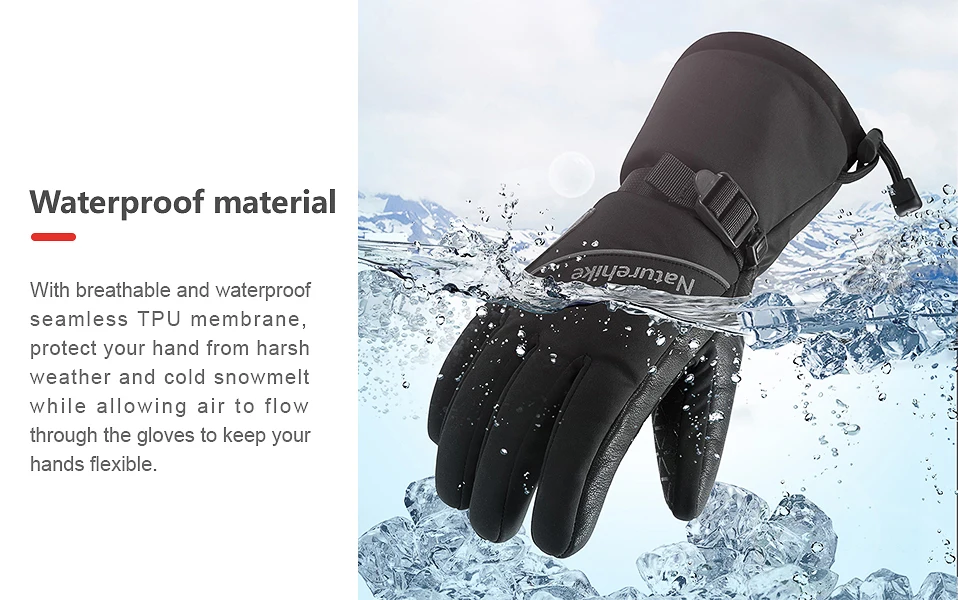 Naturehike GL-03 3m Thinsulate Подкладка Зимние теплые перчатки водонепроницаемые ветрозащитные Анти-скользящие перчатки NH18S030-T