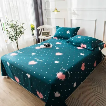 

Yaapeet 1pcs Polyester Flat Bedsheet Simple Printed Bedding Sheet Mattress Cover Bed Sheet Bedspreads Cover Queen King Size