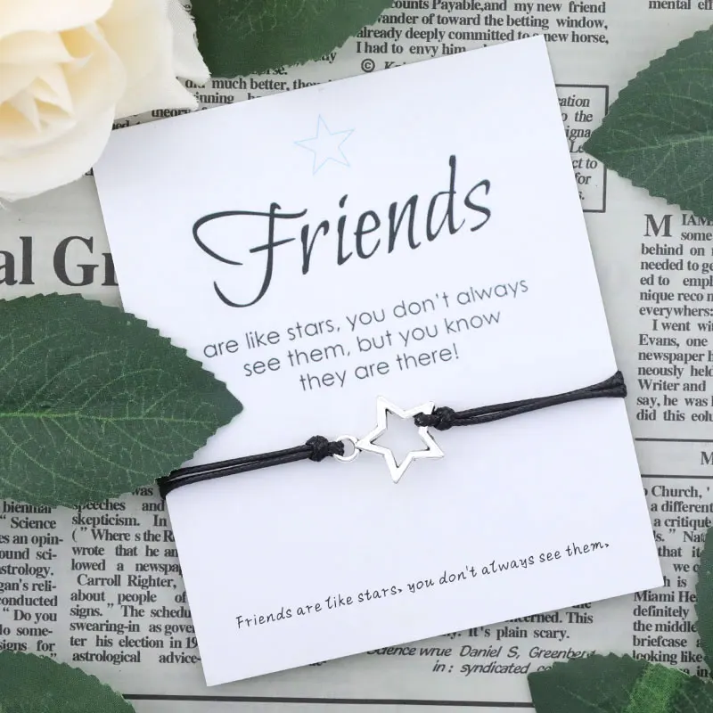 Amigos são como estrelas desejar pulseira boas amigos desejar corda estrelas pulseira para mulheres homens amizade melhor amigo bff presente