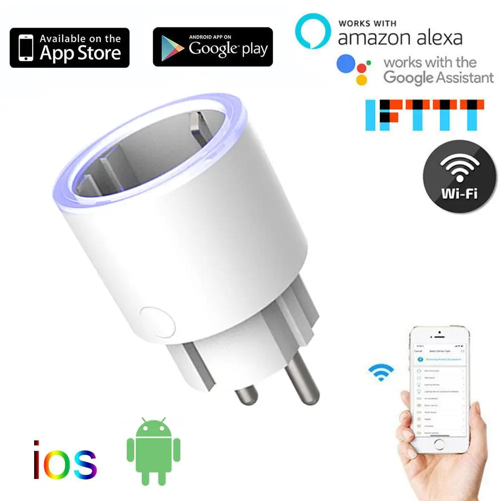 

Teekar DS-201 1/2/4Pcs Wifi Smart Plug Smart Socket 10A Tuya Smart life Remote Control EU Standard Work With Alexa Google Home