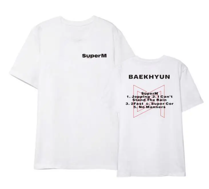 Kpop/Летняя стильная футболка с именами членов группы, футболка с принтом унисекс, черная/белая футболка с круглым вырезом и короткими рукавами - Цвет: 13