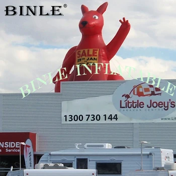 Best Durable Rooftop Red Giant Inflatable Kangaroo With Air Blower For Promotion