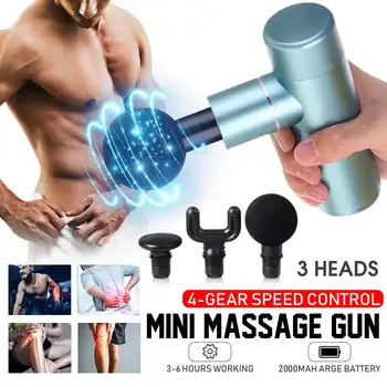 

4 color Massage Fascia Gun Rechargeable Mini Pocket Neck Muscle Deep Massager Body Muscle Fascia Massager Muscle Pain Relief