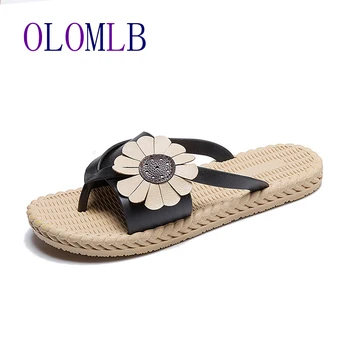 

Women's slippers 2020 summer new casual slippers summer flowers soft bottom ladies slippers flat shoes cute ladies slippers C177