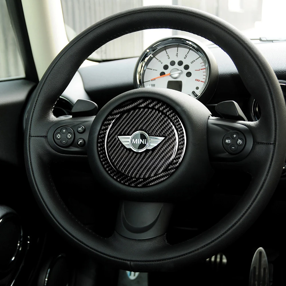Наклейки на руль автомобиля Tefanball из углеродного волокна для Mini Cooper R55 R56 Countryman R60 Paceman R61 автомобильные аксессуары