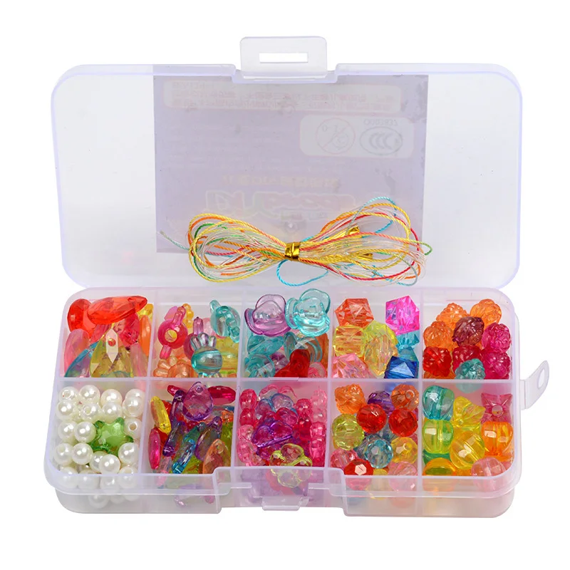 Diy Красочные Бусины 10 сеток детский браслет-головоломка геометрическая форма игрушки для детей девочек Amblyopia одежда бусины подарок для детей