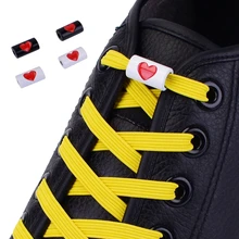 

New Elastic Flats Shoelaces No Tie Shoelaces Metal Love buckle Shoelace Kids Adult Unisex Shoelace Sneakers Shoe Laces