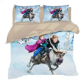 

Disney Frozen Bedding set Twin Size Quilt Duvet Cover for Girls Bedroom Decor Queen Coverlets Single Bed Linen Children's Girl