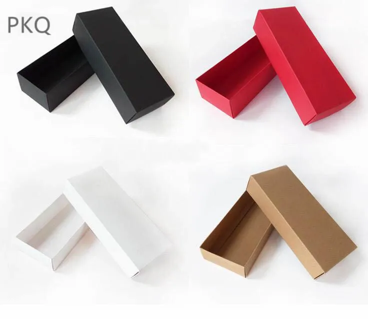 

10pcs Rectangle Paper Box Black Red white Kraft Cardboard Box Packaging Socks Panties Storage Box