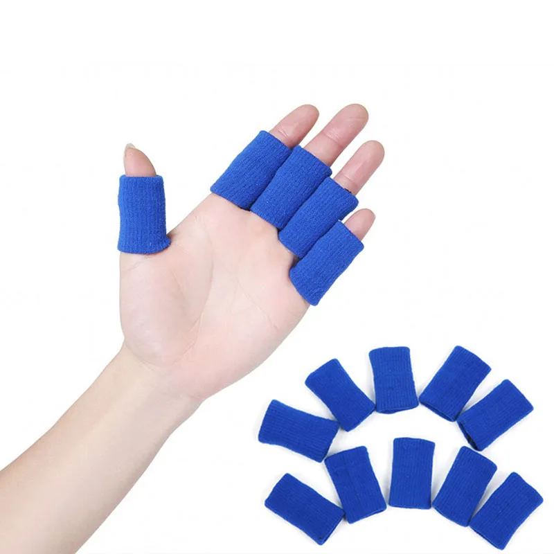 10pcs Stretchy Sports Finger Sleeves Arthritis Support Finger Guard Outdoor Basketball Finger Protection Nylon Sports Aid Band