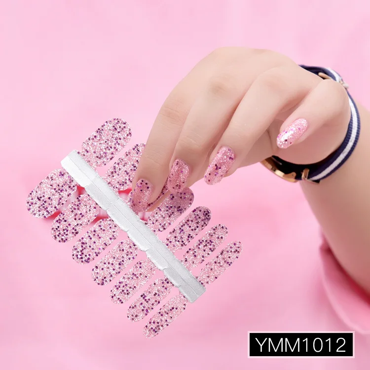 14 шт/Лист наклейки для ногтей стойкая блестка для ногтей безопасные нетоксичные для беременных женщин наклейки для ногтей s 29 цветов - Цвет: YMM1012