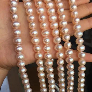 

Freshwater Pearl necklace Round shape with Size 9-10m perfect luster for Jewelry DIY loose pearl strands