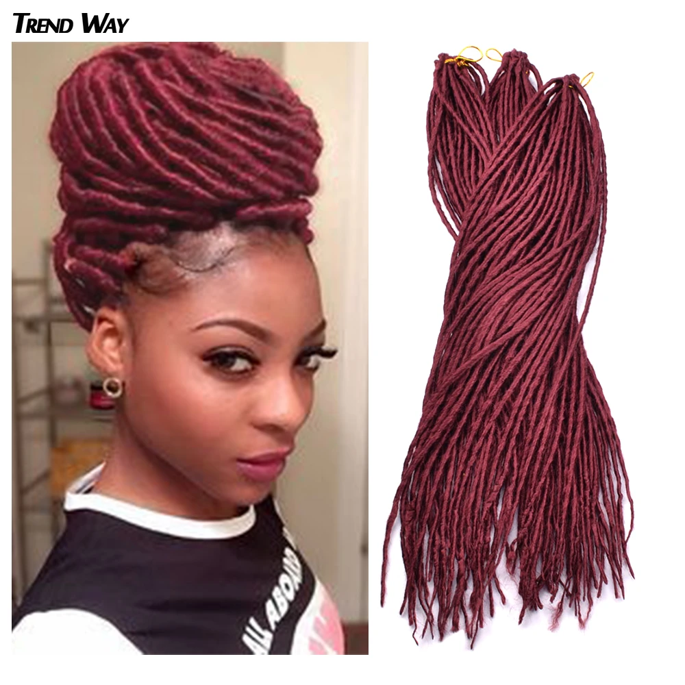 Trendway 合成ドレッドヘアエクステンション 女性用のかぎ針編みの三つ編み ピンク 黒 白の色 Aliexpress