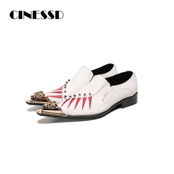 

Best Top Quality New Design Formal Man Shoes Wedding Party Low Cut Spikes Casual Sneaker Shoes Genuine Leather