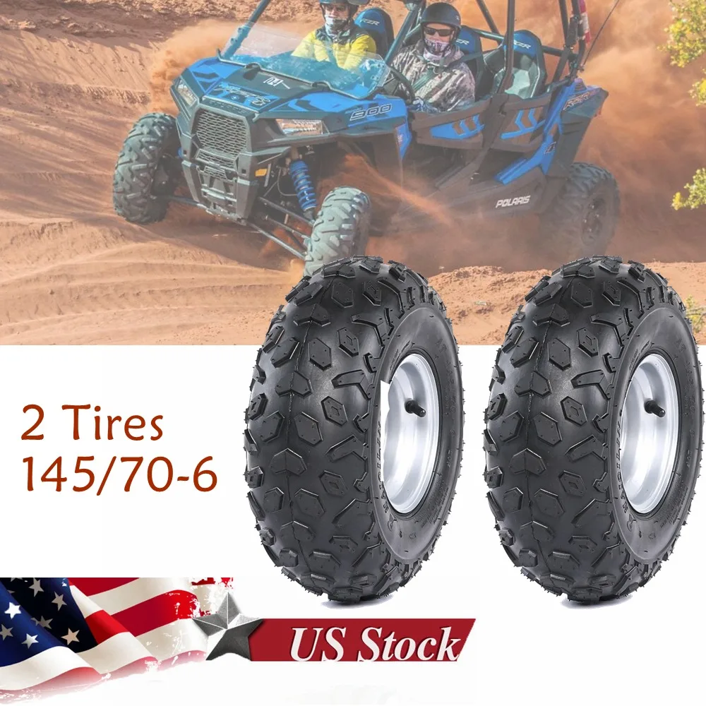 145//70-6 Front Rear Tubeless Tires 70 90 110cc Taotao Quad ATV Go-Kart