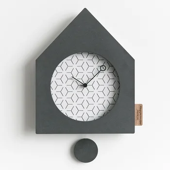 

Wooden Wall Clock Modern Design Advanced Living Room Nordic Simple Personality Pine Wood Clocks Swing Wall Watch Home Decor