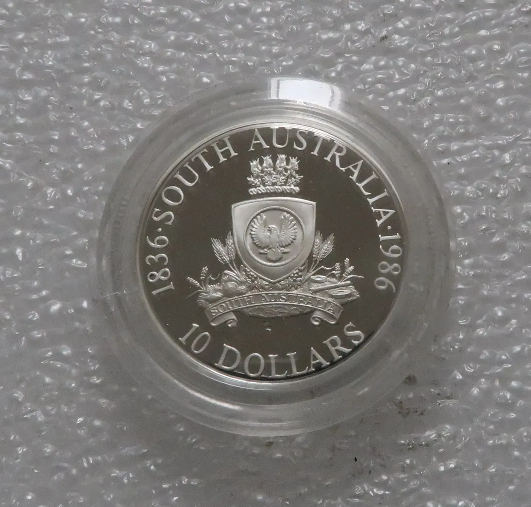 

Australia, $10 in 1986, 150th Anniversary of South Australia Real Rare Silver Original Coin Collection