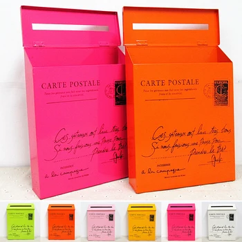 

Newspaper Print Corrosion Resistant Mail Box Letter Wall Hanging Metal Case Ornament Garden Waterproof Household Home Decoration