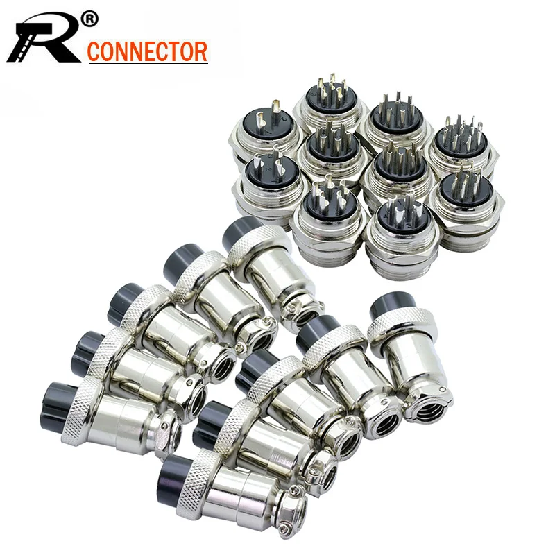 100pcs GX20 Aviation Plug Socket Male / Female 2 3 4 5 6 7 8 9 10 12 14Pin 20mm Circular Jack XLR Wire Connector | Обустройство дома