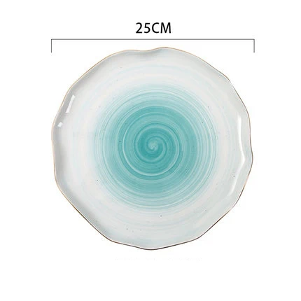 Star Ceramic Plate Set Snack Fruit Cake Dessert Plate Decorative Dishes and Plates Sets Home Party Wedding Dinner Sets Tableware - Цвет: 25cm green