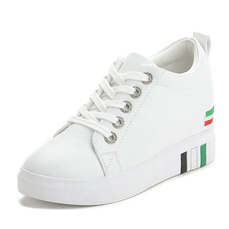 white wedge sneakers