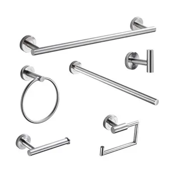 

Bathroom Hardware Set Stainless Steel Polish Robe Hook Towel Bar Rack Ring Paper Holder Toothbrush Holder Bathroom Accessories