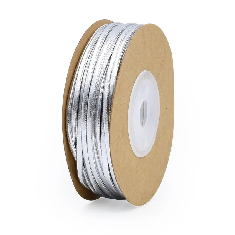 15m/roll 2mm/5mm Gold Silver Leather Ribbon Home Party Decoration Strings Necklace Accessories Materials ribbon decoration ribbon supplies
