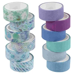 12 rouleaux de bandes de papier Washi décoratives, autocollants d'impression pour compte à main, DIY bricolage 