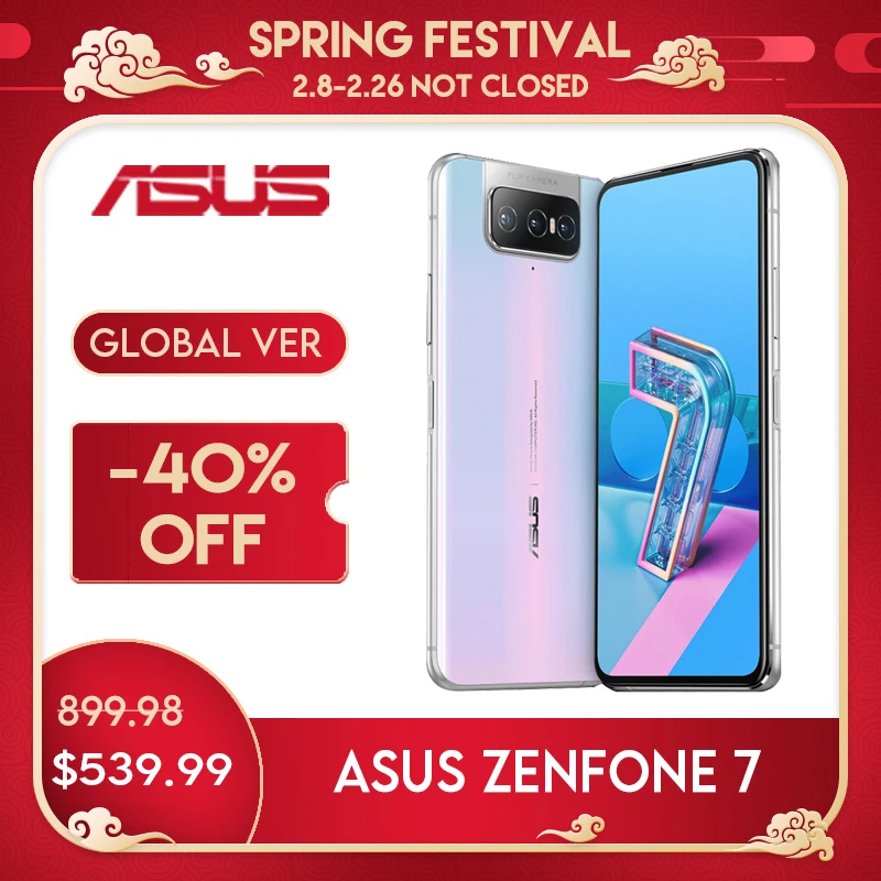 Смартфон ASUS Zenfone 7/ 7pro, Snapdragon 865/865 Plus, NFC, Android, OTA, 5000 мАч, QC 4,0, 8 Гб ОЗУ, 128/256 Гб ПЗУ, дисплей 6,67 дюйма