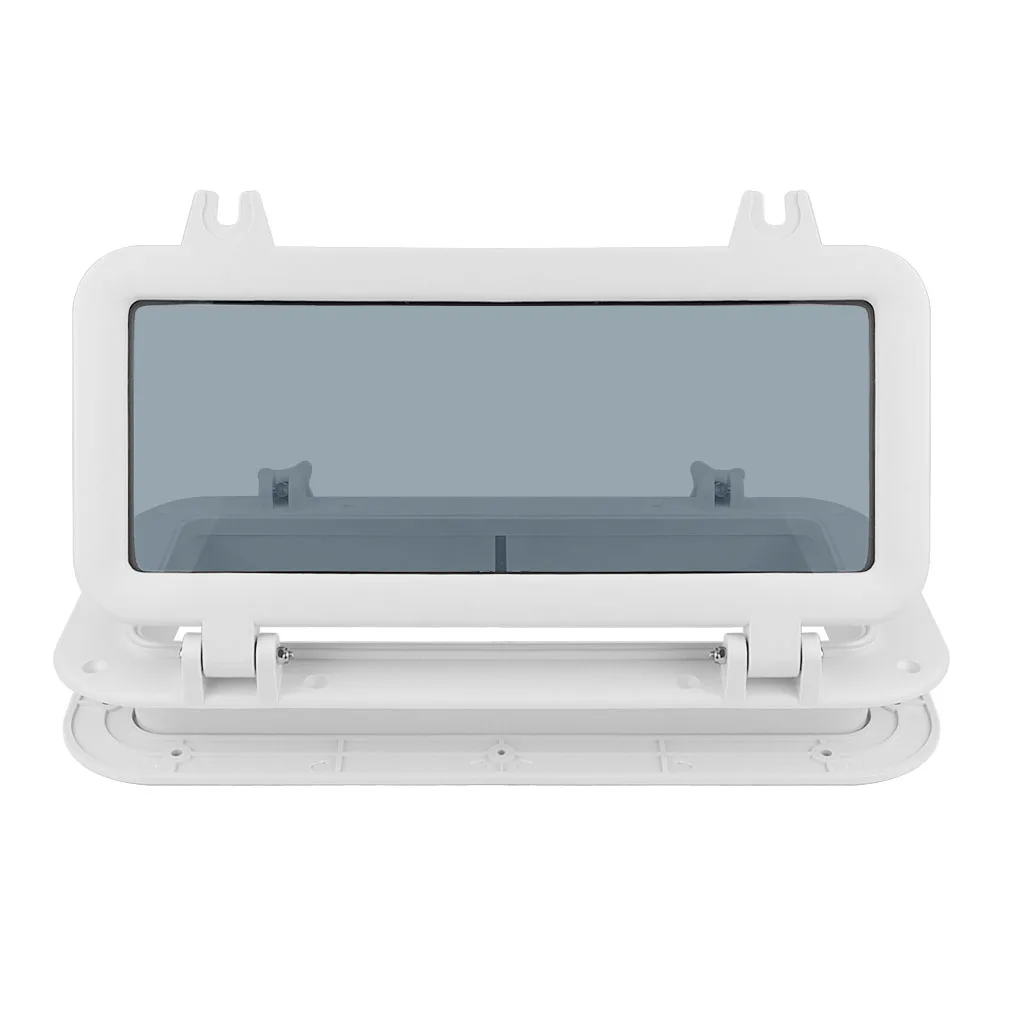 Yacht Rectangular Opening Portlight Porthole 3.5 inch 9cm Replacement Window Port Hole - ABS Tempered Glass - White