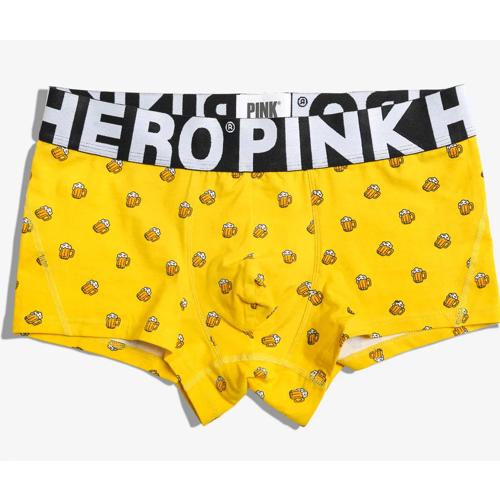 Новинка, фирменное Мужское нижнее белье, боксеры, хлопок, Homme Boxershorts, мужские боксеры, сексуальные мужские трусы с рисунком, размер S-3XL, DR23 - Цвет: YE