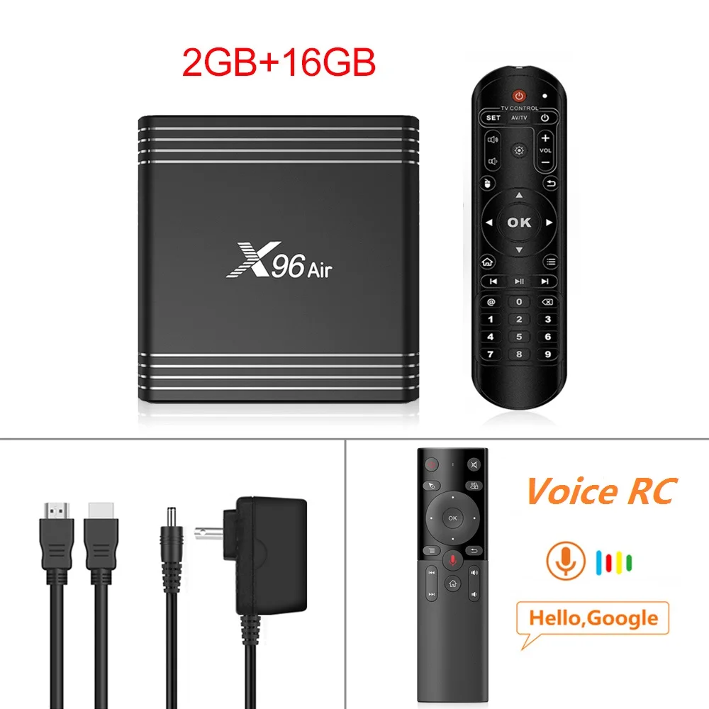 ТВ-приставка X96 Air Android 9,0 Amlogic S905X3 4 Гб 64 ГБ 32 ГБ 2,4G& 5G Dual Wifi BT4.1 H.265 4K 8K 24 кадров в секунду 2 Гб 16 Гб телеприставка X96Air - Цвет: 2G16G voice RC H17