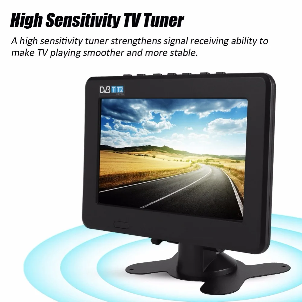 LEADSTAR 7 дюймов HD 1080P Портативный ТВ DVB-T2 Высокая чувствительность Автомобильный цифровой аналоговый мини маленький автомобильный Телевизор с поддержкой USB