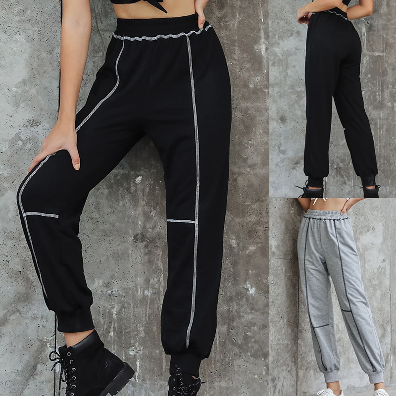 Женские штаны для бега, высокая талия, модная уличная одежда, повседневные свободные штаны для женщин, спортивные штаны для тренировок, спортивные штаны