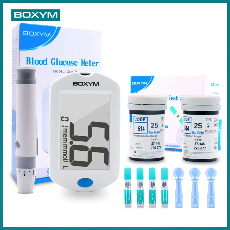 BOXYM 50 шт тест-полоски глюкометры в крови иглы ланцеты монитор сахара Мути-часть