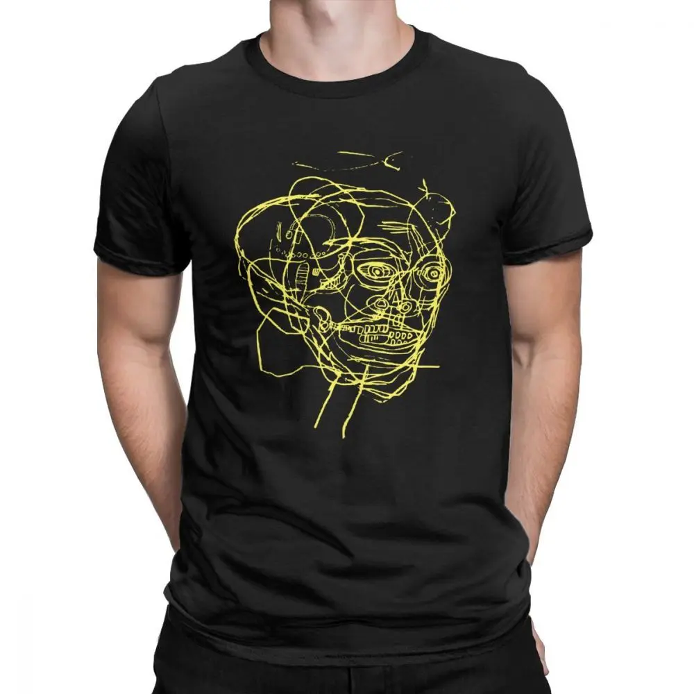black One yona Midnite Star, Винтажная футболка с рисунком Jean Michel Basquiat, Мужская хлопковая футболка с круглым вырезом, Fruitmarket, галерея, футболка размера плюс - Цвет: black