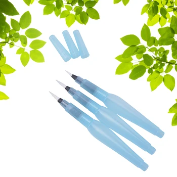 

3Pcs Different Sizes Large Capacity Barrel Water Paint Brush Set For School Self Moistening Water Storage Pen Art Supplies