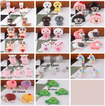 

Kawaii flatback resin Cartoon animal pig dog Hedgehog turtle for kids hair home flat back reisn cabochons accessories