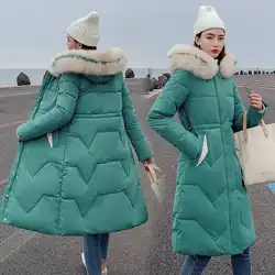 Плюс размер 4XL осенне-зимняя куртка женская одежда парка с длинным капюшоном Mujer пуховая хлопковая зимняя куртка s утепленное пальто для