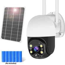 Caméra de Surveillance extérieure solaire PTZ WiFi 360 mp, dispositif de sécurité sans fil, avec suivi de mouvement PIR, pour maison connectée 