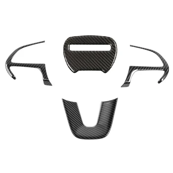 

Carbon Fiber Steering Wheel Cover Trim Frame Decorative Sticker Car Interior Accessories for Dodge Challenger 2015+