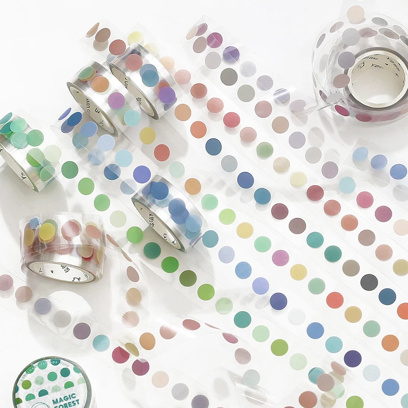 Cute Washi Tape Round Color Coding Circle Dot Sticker Labels Planners Scrapbook DIY Crafts Gift Decoration