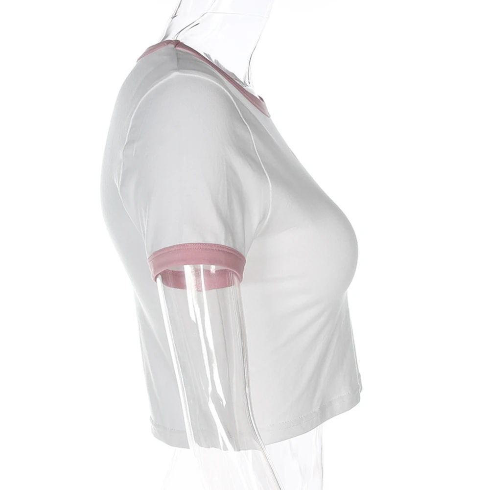 H6d573a6de4c24e62b2a41a8d43bd3184U - Angel Letter Printed Short Sleeve T-Shirts