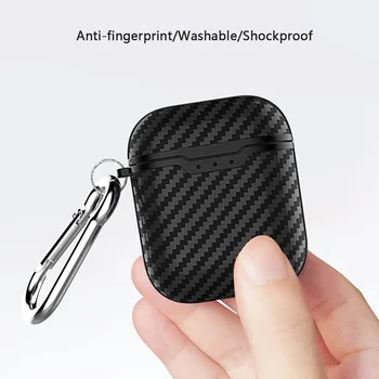 

Bluetooth Wireless Earphone Case for Apple AirPods Earphone Case Skin Cover Carbon Fiber Cases Protector for AirPod Charging Box