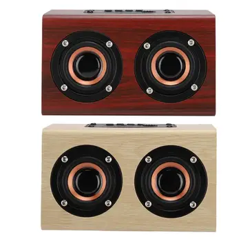 

W7 3.5mm Portable Wireless Wooden Bluetooth Dual-speaker Shock Bass Computer Speaker Bluetooth Speaker