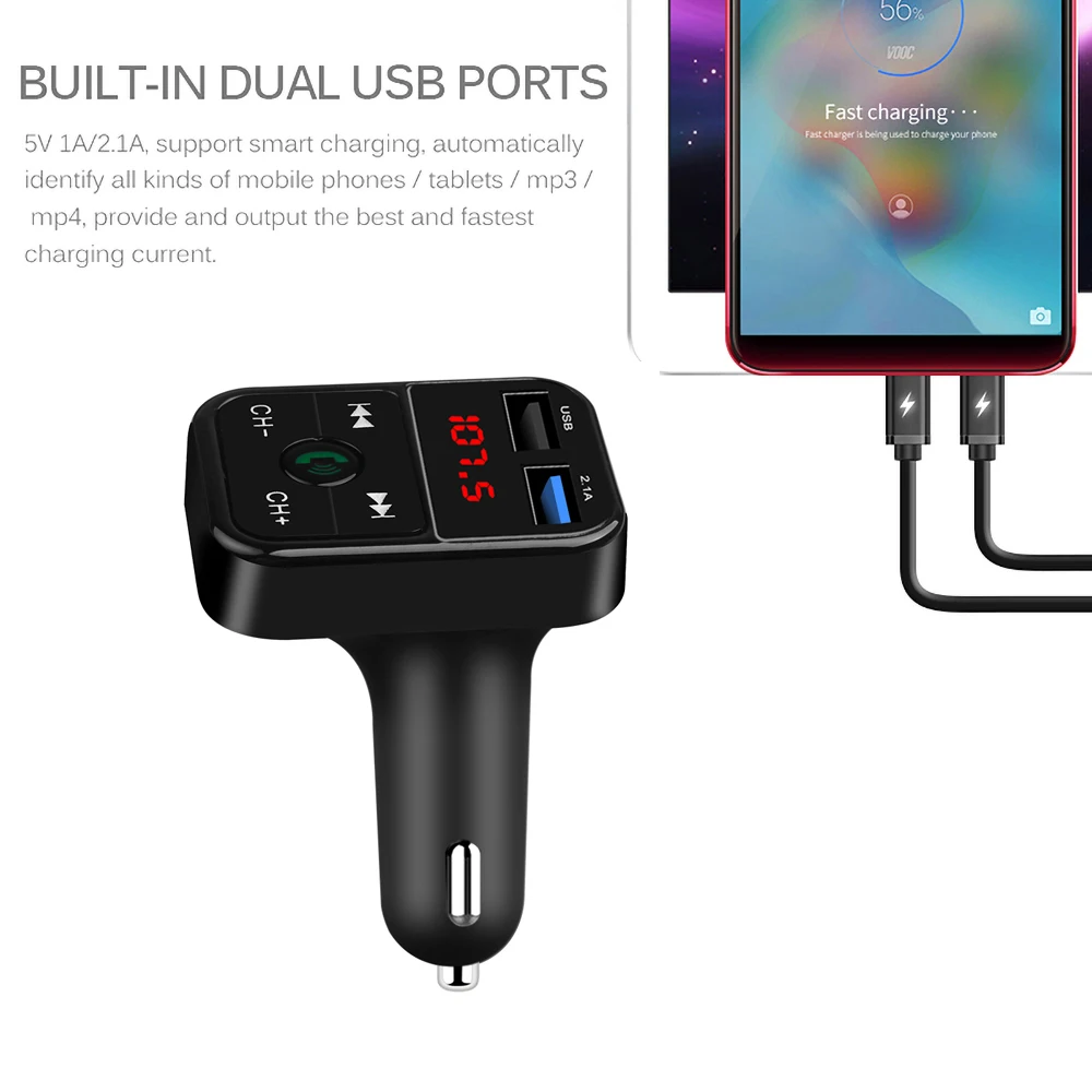Автомобильный комплект громкой связи беспроводной Bluetooth fm передатчик ЖК дисплей