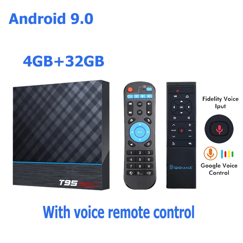 Смарт ТВ-приставка t95max+ Android 9,0 Amlogic S905X3 8k Netflix Plex медиа-сервер Play Store бесплатное приложение телеприставка PK HK1MAX H96 - Цвет: 4G 32G MT12