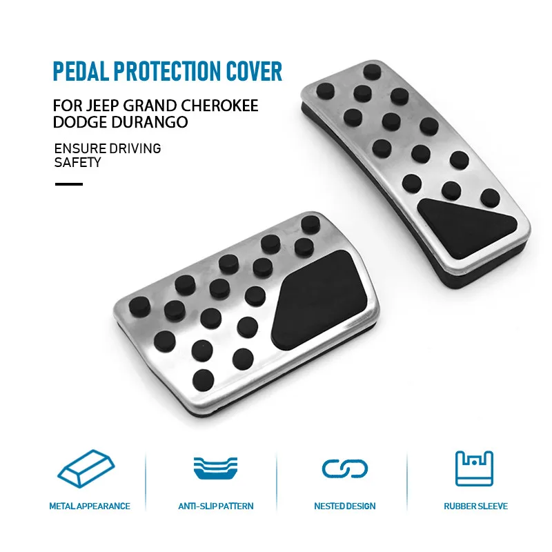 Pedal Cover 2PCS Car Accessories Gas Brake Pedal Cover Set For Jeep Grand Cherokee Dodge Durango 2011 2012 2013 2014 2015